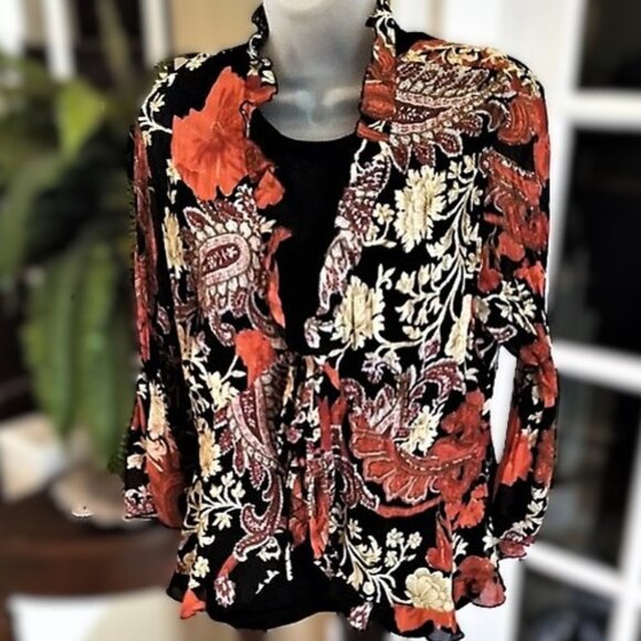 Notations Tops - Boho Chic Floral Paisley Blouse PL